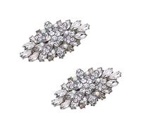 MLAVXCC Lot de 2 pinces à chaussures en strass double couche pour décoration de chaussures de fête de mariage, approx 3*5.5cm, Strass, Strass