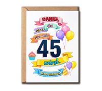 MLDDesigns Danke Dass Du Vor Mir Wirst Carte d'anniversaire 45e anniversaire 45 ans Carte de félicitations pour lui et elle