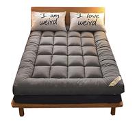 MLHK Matelas de Tatami Futon Pliable 2 Places 10cm Épaissir Le Matelas de Couchage Japonais Épais Tapis de Lit Moelleux Ultra-douce Plancher Pad Pour Dortoir Étudiant Chambre Matelassé,Grey-180*200cm