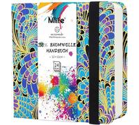 Mlife Carnet De Croquis Carré Double Face, Papier Aquarelle 100% Coton, 300 G/M², Sans Acide, Bloc Aquarelle Idéal Pour Les Amateurs D'art, Les Adultes Et Les Étudiants, 12,5 X 12,5 cm,Plumes Bleues