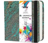 Mlife Carnet De Croquis Carré Double Face, Papier Aquarelle 100% Coton, 300 G/M², Sans Acide, Bloc Aquarelle Idéal Pour Les Amateurs D'art, Les Adultes Et Les Étudiants, 12,5 X 12,5 cm, Vagues Vertes