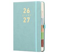 Mljtoyo Agenda journalier 2026/2027 format A5 une page par jour pour rendez-vous de juillet 2026 à juin 2027, organiseur à couverture rigide avec onglets colorés, porte-stylo, poche intérieure, 400