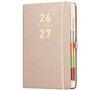Mljtoyo Agenda scolaire 2026-2027 page par jour, planificateur quotidien 2026-2027 rendez-vous de juillet 2026 à juin 2027, organiseur à couverture rigide avec onglets colorés, porte-stylo, poche