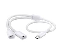 Mllepjdh Câble répartiteur de caméra de sécurité solaire de type C 5 V/2 A - Charge rapide 480 Mbps - Transfert de données extérieur en PVC résistant aux intempéries - Câble de charge double carte
