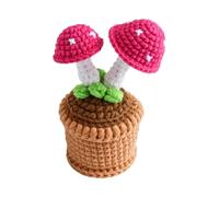 Mllepjdh Décoration de bureau en forme de champignon, fil crochet en pot pour d ' étagère, de bureau, affichage confortable pour la maison, décoration de champignon crochet en une seule pièce,