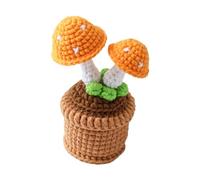 Mllepjdh Décoration de bureau en forme de champignon, fil crochet en pot pour d ' étagère, de bureau, affichage confortable pour la maison, décoration de champignon crochet en une seule pièce,