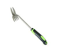 Mllepjdh Désherbeur à double tête en acier inoxydable avec 4 dents et 2 extrémités pour enlever efficacement l'herbe de jardin