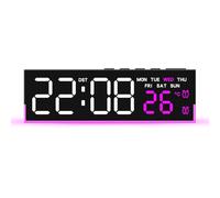 Mllepjdh Réveil numérique pour Chambre à Coucher, Horloge de Bureau électrique, Grand Nombre de températures, Port USB, alarmes Fortes, horloges numériques LED Réveils pour Chambre à Coucher