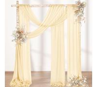 MLMW Tissu drapé pour arche de mariage champagne - 1 panneau de 73,7 cm x 6,1 m - Rideaux d'extérieur pour cérémonie, fête, décoration de plafond