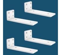 MLOQI Lot de 4 Equerre Etagere Murale, équerre Industrielle,Equerre Charge Lourde,5 mm D'épaisseur, Support Invisible étagère Murale avec Vis (Blanche 20 cm)