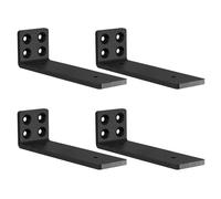 MLOQI Lot de 4 Equerre Etagere Murale, équerre Industrielle,Equerre Charge Lourde,5 mm D'épaisseur, Support Invisible étagère Murale avec Vis (Noire 20 cm)