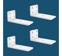 MLOQI Lot de 4 Equerre Etagere Murale, équerre Industrielle,Equerre Charge Lourde,5 mm D'épaisseur, Support Invisible étagère Murale avec Vis (Blanche 10 cm)