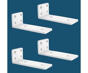 MLOQI Lot de 4 Equerre Etagere Murale, équerre Industrielle,Equerre Charge Lourde,5 mm D'épaisseur, Support Invisible étagère Murale avec Vis (Blanche 12,7 cm)