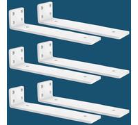 MLOQI Lot de 6 Equerre Etagere Murale, équerre Industrielle,Equerre Charge Lourde,5 mm D'épaisseur, Support Invisible étagère Murale avec Vis (Blanche 30 cm)