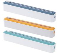 MLordoarf Distributeur De Film, Rangement Papier Alu Et Film Alimentaire, Boîte De Découpe De Film Alimentaire, Distributeur De Film Alimentaire avec Cutter, Dérouleur Film Alimentaire pour Cuisine