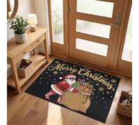 MLSOWM Paillasson Intérieur Rétro Américain 60 x 120 cm, Ultra Fin | Tapis de Porte Père Noël Sac-Cadeau, Antidérapant et Lavable, Absorbant l'eau, Paillasson de Bienvenue Décoration
