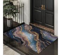 MLSOWM Tapis de Porte, 40 x 60 cm Profil Bas Résumé De Luxe Paillasson Interieur Entree Bille Ciel Étoilé Tapis de Sol Antidérapant Lavable pour Entrée, Couloir, Cuisine, Bleu Foncé