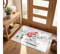 MLSOWM Tapis de Porte Humour De Noël, Tapis de Bienvenue, 60 x 90 cm | Paillasson d'Entree Interieur Père Noël Sac-Cadeau, Antidérapant et Absorbant, Lavable pour Chambre, Cuisine