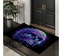 MLSOWM Tapis Entree Interieur Art Fluide Psychédélique avec TPR Antidérapant, 60 x 90 cm | Squelette De Lave Tapis de Porte Antidérapant, Absorbantes pour Entrée, Porte et Couloir, Facile à Nettoyer