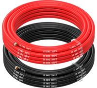 MMOBIEL Câble électrique de batterie, AWG 10, 6 mm², rouge et noir, 2,5 m / 8,2 ft