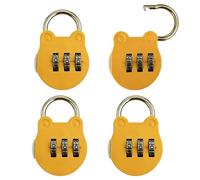 mmoonni Lot de 4 cadenas à combinaison à 3 chiffres | Cadenas à combinaison résistant aux intempéries pour porte de cave, clôtures de jardin, casier de salle de sport (jaune)