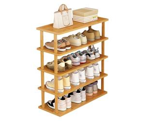 MMOU Meuble Rangement Chaussures Bois 9 Niveaux, Boite Rangement Chaussures Empilables Meuble de Rangement Polyvalent, Entrée, Salon, Couleur du Bois (Size : 65 * 23 * 77)