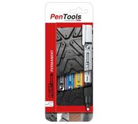 Pentel Marqueurs permanents MMP20 – encre laquée, pointe ogive 3,0 mm – lot de 4 couleurs assorties
