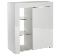 MMT Furniture Designs Ltd Buffet moderne avec lumières LED Blanc brillant et mat, blanc, Small