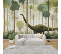 MMYAOKEN Papier Peint Panoramique Dinosaure 450x315 cm - Décoration Murale Enfant Animaux Jungle - Tapisserie Murales Papier Peint Intissé pour Chambre Salon - Poster Tableaux Photo Muraux