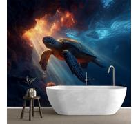MMYAOKEN Papier Peint Panoramique Tortue de Mer 400x280 cm - Décoration Murale Fond Marin - Tapisserie Murales Papier Peint Intissé pour Chambre Salon - Moderne Poster Tableaux Photo Muraux