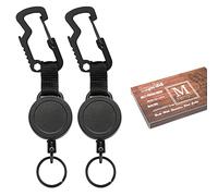MNGARISTA Porte-badge avec bobine rétractable, porte-badge d'identification en plastique rigide, durable, rétractable, noir D
