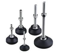 MNGHAYYR Rallonges réglables pour Pieds de Table, Chaise et Pieds de nivellement Meubles réglables, 8 pièces M8 40mm, Base pivotante Noir Argent 30-100mm(D40xm8x30mm)