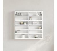 MNISDFL Armoire à vitrine Murale Blanche 60x8,5x58 cm en Bois d'ingénierie, étagère Flottante décorative pour Salon, Chambre, Couloir, Rangement Pratique et Facile d'entretien