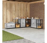 MNISDFL Étagère de rangement de cuisine, argentée, 60 x 50 x 92 cm, en acier galvanisé, étagère de rangement modulaire, pour intérieur et extérieur, résistante à la chaleur, meuble de rangement
