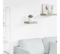 MNISDFL Étagère Murale Flottante en MDF nid d'abeille avec Cadre métallique, 23x23,5x3,8 cm, Design chêne, système de Montage Invisible pour Livres et décorations