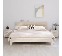 MNISDFL Hamar - Lot de 2 tables de chevet - En pin massif - Blanc - 40 x 35 x 44,5 cm - Avec deux tiroirs de rangement - Commode pour salon, chambre à coucher