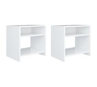 MNISDFL Lot de 2 tables de chevet blanches 40 x 30 x 40 cm en bois avec compartiment ouvert et étagère, console de chevet robuste et durable comme coffre ou table basse, simple