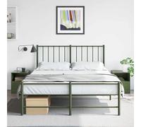 MNISDFL Lot de 2 tables de chevet en acier vert olive 34,5 x 39 x 44 cm avec espace de rangement et poignée - Design stable pour salon et chambre à coucher
