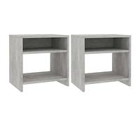 MNISDFL Lot de 2 tables de chevet gris béton 40 x 30 x 40 cm en bois avec compartiment ouvert et étagère pour espace de rangement, coffre polyvalent comme table basse, console de chevet robuste