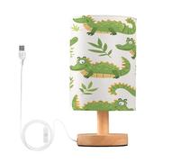 Mnsruu Lampe de chevet crocodile vert avec base antidérapante pour chambre à coucher, salon