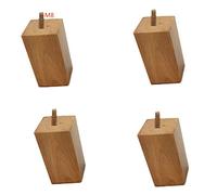 MNUvxzaewf Lot de 4 Pieds Meubles en Bois Massif, for Table Basse, Chaise, Pouf, Commode, lit, Dur, hévéa, avec Boulon(Wood Color,10 cm)