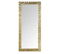 MO.WA Grand Miroir Mural 77x177, Mirroir Feuille d'or, miroirs muraux, Style Moderne Cadre en Bois doré, accrocher Chambre, Couloir, entrée Maison décoratif