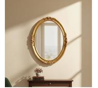 MO.WA Miroir Mural Classique 63x83, Cadre Ovale Baroque, Feuille d'or, Miroirs muraux Bois doré, pour la Chambre, Entrée, Deco Maison, Couloir Salle de Bain Made in Italy