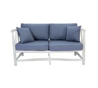 Moa - Fauteuil 2 Personnes En Teck Avec Coussin Gris Marron