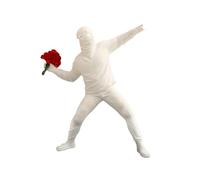 Moaobooh Banksy Figurine sculpture le lanceur de fleurs, statuette décorative street art, pour la maison, le bureau, le salon, la collection d'art (blanc)