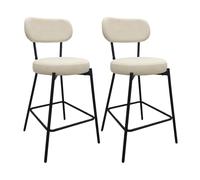 MOB-IN Chaises Celeste îlot Bar métal Tissu Velours côtelé H65cm