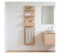 MOB-IN Colonne de Salle de Bain Suspendue chêne ENIO 165cm Porte Serviette