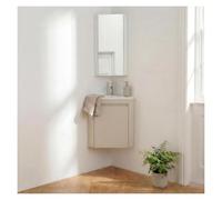 MOB-IN Ensemble Lisa Lave-Mains d'angle Suspendu, Vasque, Robinet et Armoire