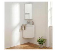 MOB-IN Ensemble Lisa Lave-Mains d'angle Suspendu, Vasque, Robinet et Armoire