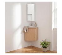 MOB-IN Ensemble Lisa Lave-Mains d'angle Suspendu, Vasque, Robinet et Armoire